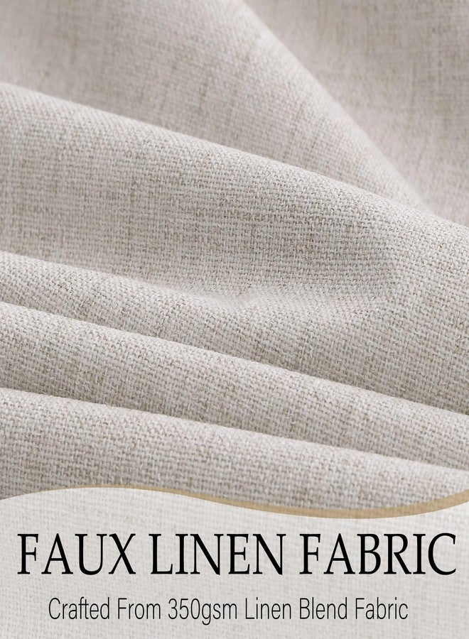 Joywell Light Cream 100% Blackout Curtains with Back Tab 12ft Extra Long Curtain Neutral Boho Cozy Faux Linen Farmhouse Drapes for High Ceiling, Living Room, Bedroom, 1 Panel, 52x144 Inch - Image 3